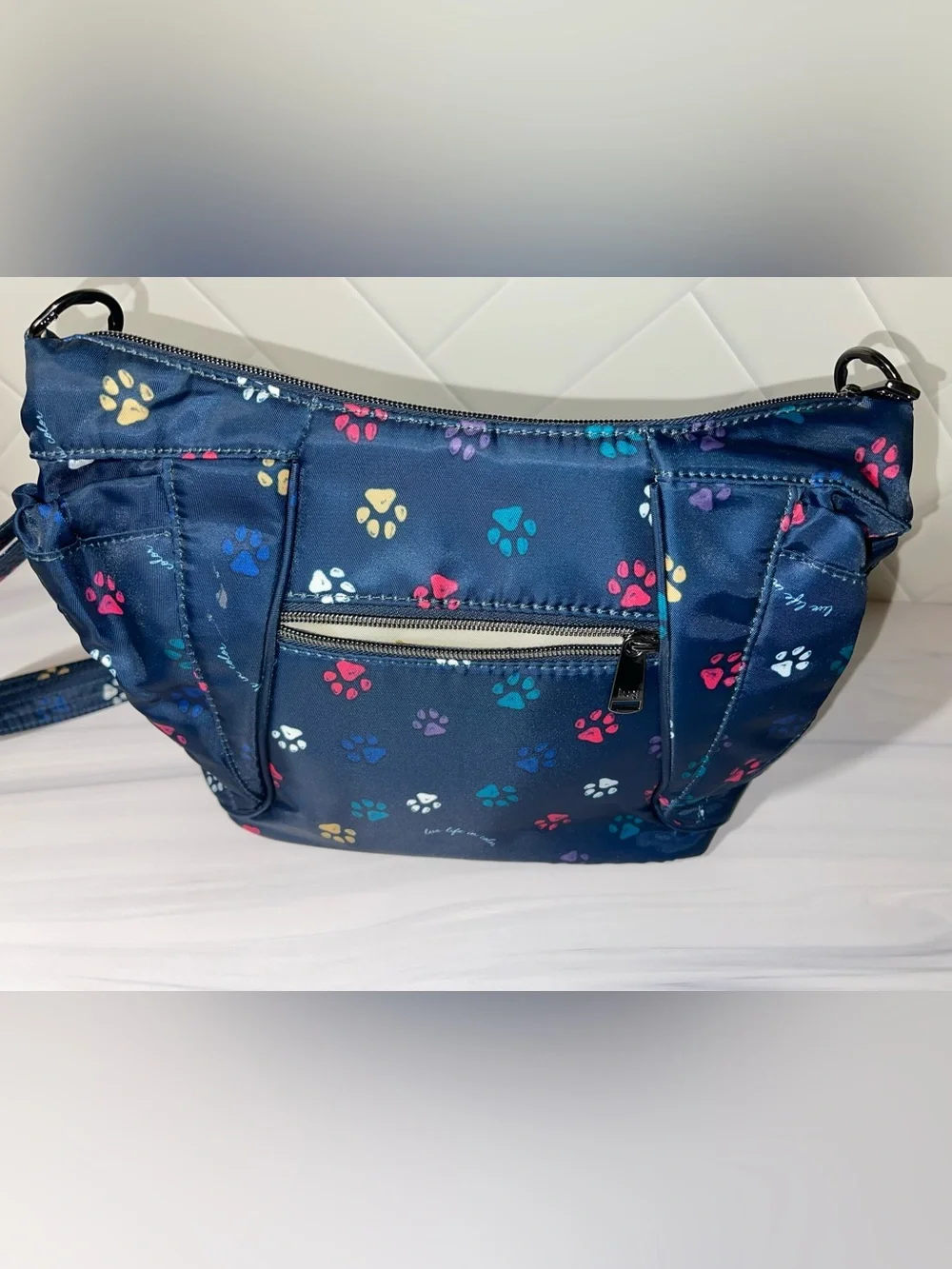 Lug Mini Shuffle Paws Navy crossbody - excellent condition!